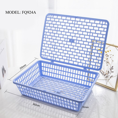 FQ924A Document Basket/Multi-Color Plastic Baskets Set, Portable Office Document & Kitchen Draining Basket, Toy Storage Organizer, Versatile Sorting Bin For Easy Organization