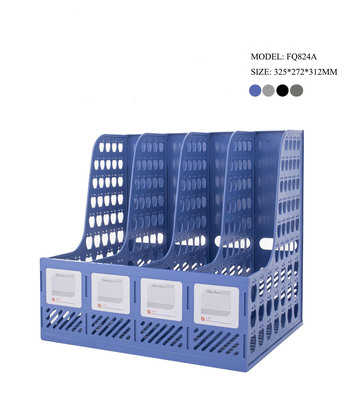 FQ824A 4 Compartments Plastic File Rack