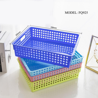 FQ925 Document Basket/Multi-Color Plastic Baskets Set, Portable Office Document & Kitchen Draining Basket, Toy Storage Organizer, Versatile Sorting Bin For Easy Organization